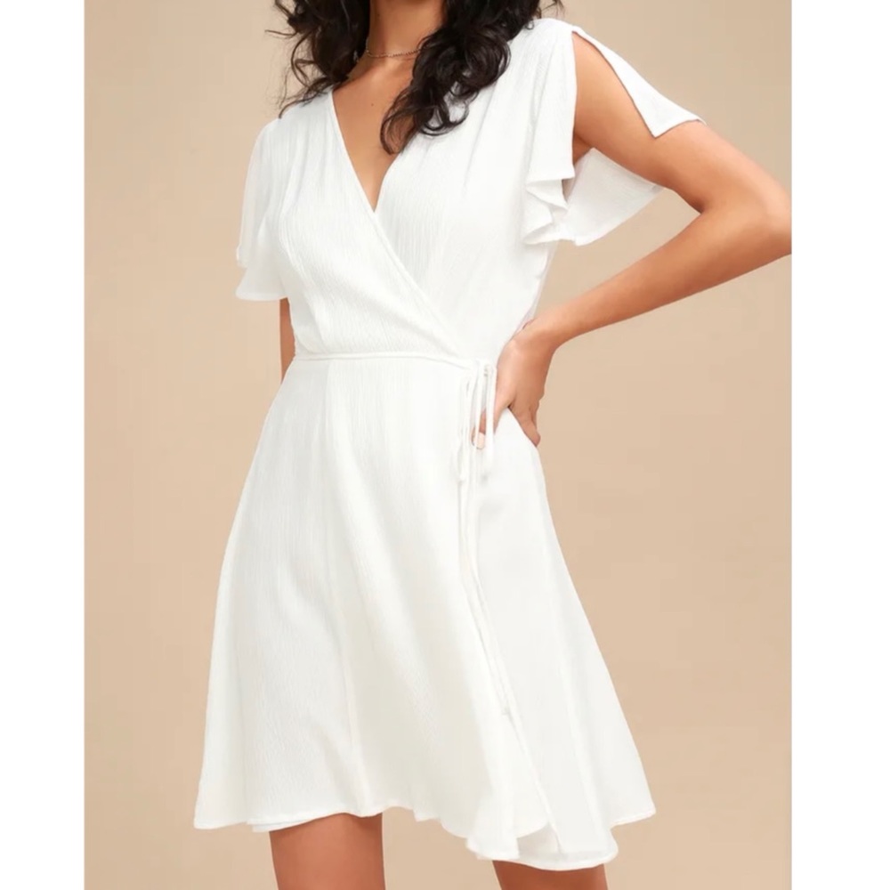 Lulus Harbor Point White Wrap Dress